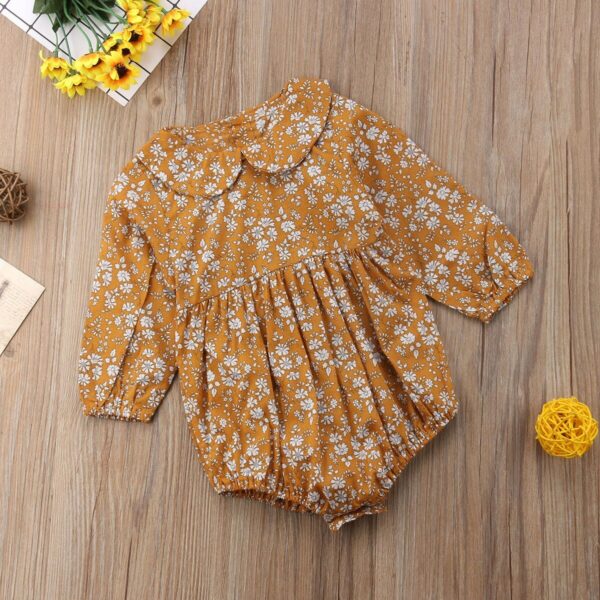 Newborn Baby Girls Clothing Infant Baby Girls Floral Rompers Long Sleeve Autumn Clothes Jumpsuit Playsuit - Image 2