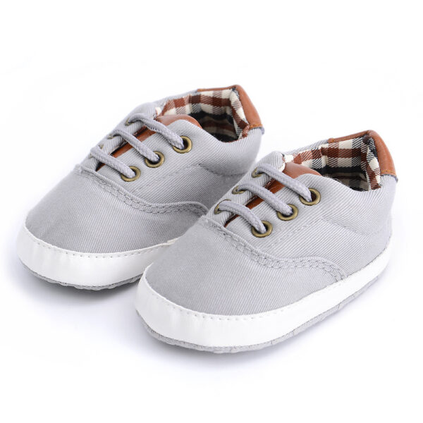 Solid color casual lace soft bottom baby canvas shoes baby shoes toddler shoes - Image 3