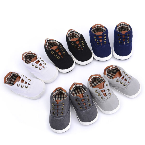 Solid color casual lace soft bottom baby canvas shoes baby shoes toddler shoes - Image 4