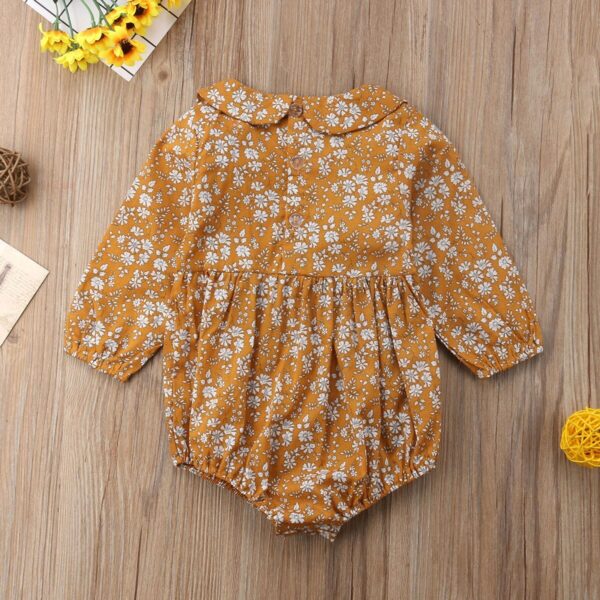 Newborn Baby Girls Clothing Infant Baby Girls Floral Rompers Long Sleeve Autumn Clothes Jumpsuit Playsuit - Image 4