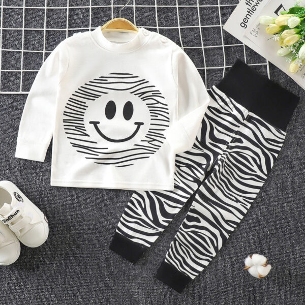 Toddler Boys And Girls Baby Autumn Clothes Long Trousers Home Service - Image 2