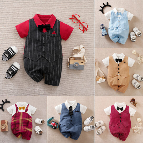 Summer Baby Boy Gentleman Jumpsuit - Image 2