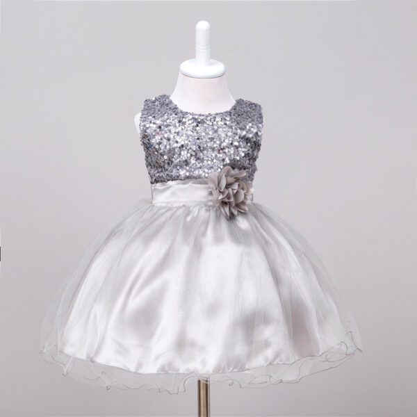 Baby Sequin Dress Flower Girl Wedding Princess Dress - Image 4