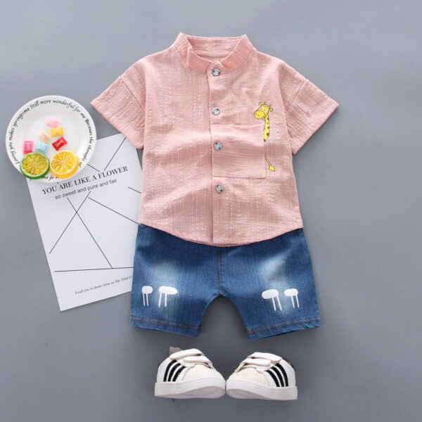 Baby Boy Short Sleeve Children's Clothing Summer New Clothes Handsome Shirt Cute - Image 4