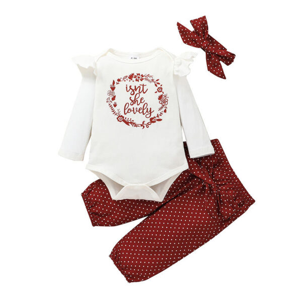 Clothes Cover Letters Baby Girls' Long-sleeved Trousers 3 Piece Set - Image 6