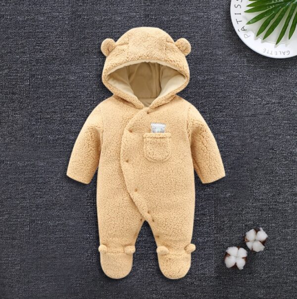 Baby clothes lamb winter cotton padded clothes baby newborn baby skin thickening climb Siamese clothes cotton - Image 6