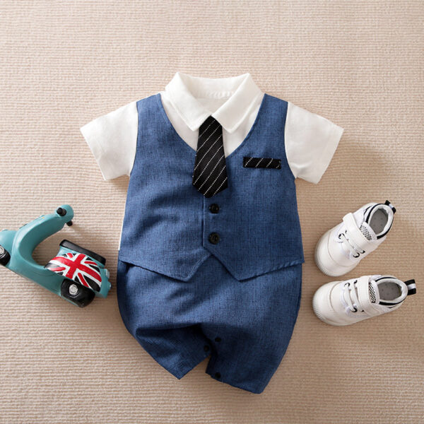 Summer Baby Boy Gentleman Jumpsuit - Image 9