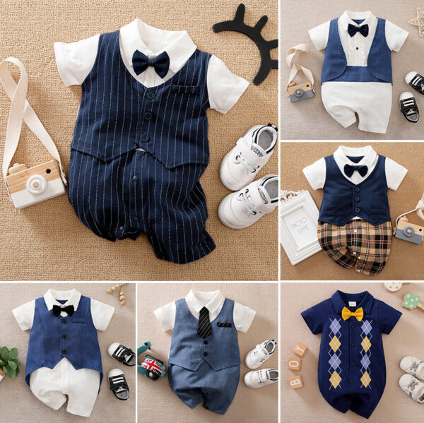 Summer Baby Boy Gentleman Jumpsuit - Image 4