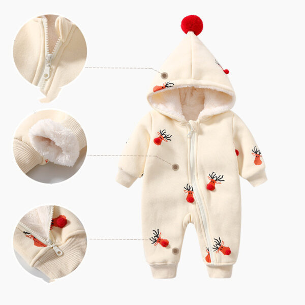 Khaki Padded Warm Baby Clothes Baby Ins Crawling Clothes - Image 2