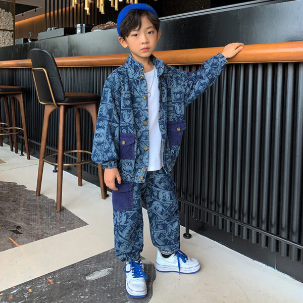 Handsome Boy Clothes Spring And Autumn Two Piece Set - Image 4