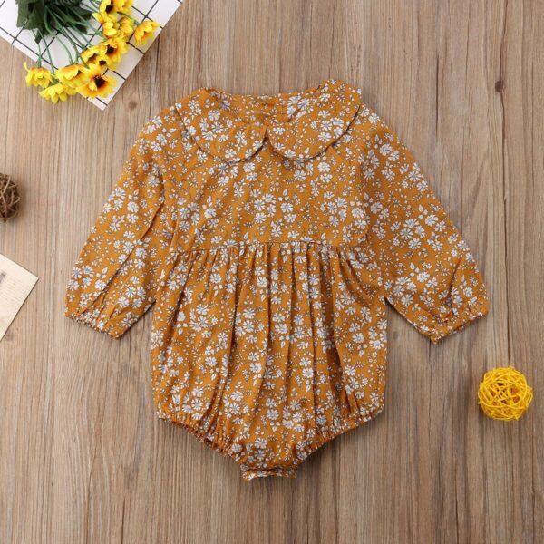 Newborn Baby Girls Clothing Infant Baby Girls Floral Rompers Long Sleeve Autumn Clothes Jumpsuit Playsuit - Image 3