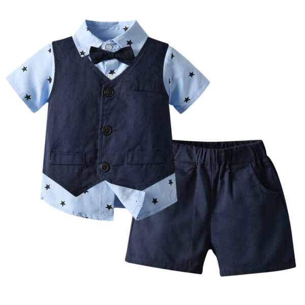 Children's Clothing Summer New Children's Korean Style One Piece Dropshipping Baby Boy Boy's Waistcoat Short Sleeve Shirt Children Birthday Clothes - Image 2