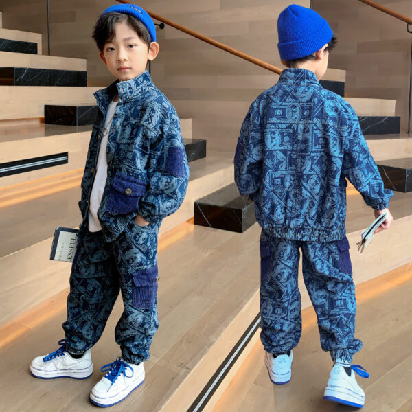 Handsome Boy Clothes Spring And Autumn Two Piece Set - Image 3