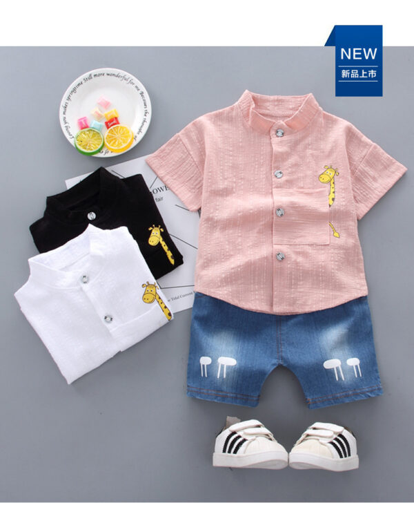 Baby Boy Short Sleeve Children's Clothing Summer New Clothes Handsome Shirt Cute - Image 8