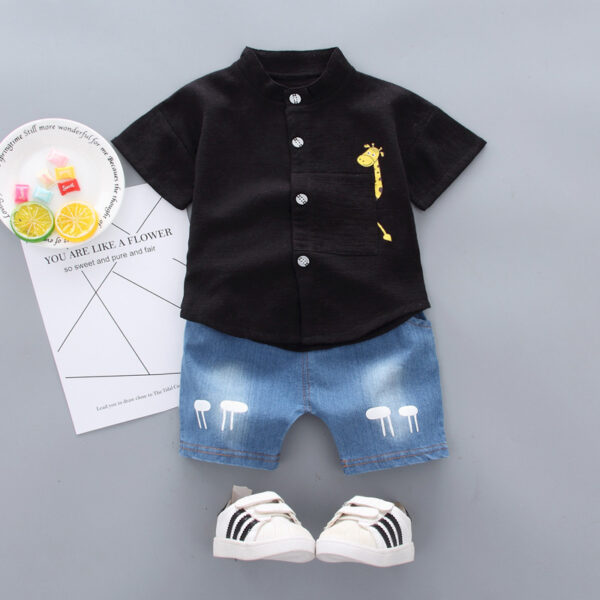 Baby Boy Short Sleeve Children's Clothing Summer New Clothes Handsome Shirt Cute - Image 3